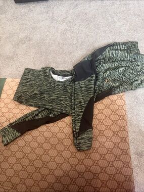 Puma Green Heather Performance Top with Black Accents